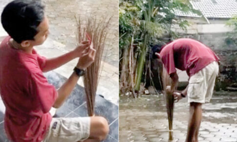 Tradisi Tolak Hujan dengan Sapu Lidi